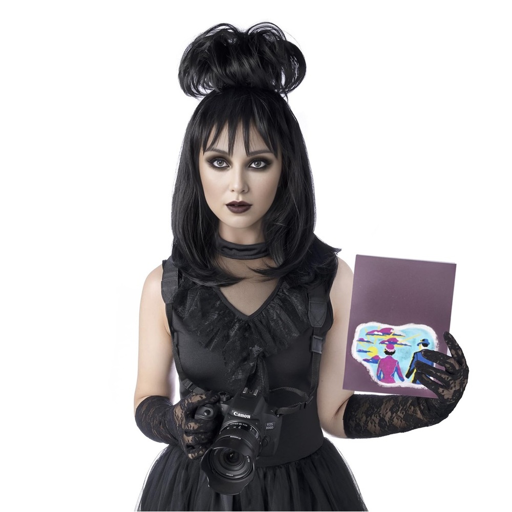 Lydia Deetz Wig Beetlejuice Cosplay Halloween With Wig Cap And Choker New